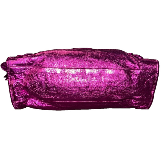 BALENCIAGA Metallic Pink City Handbag - Picture 5 of 10